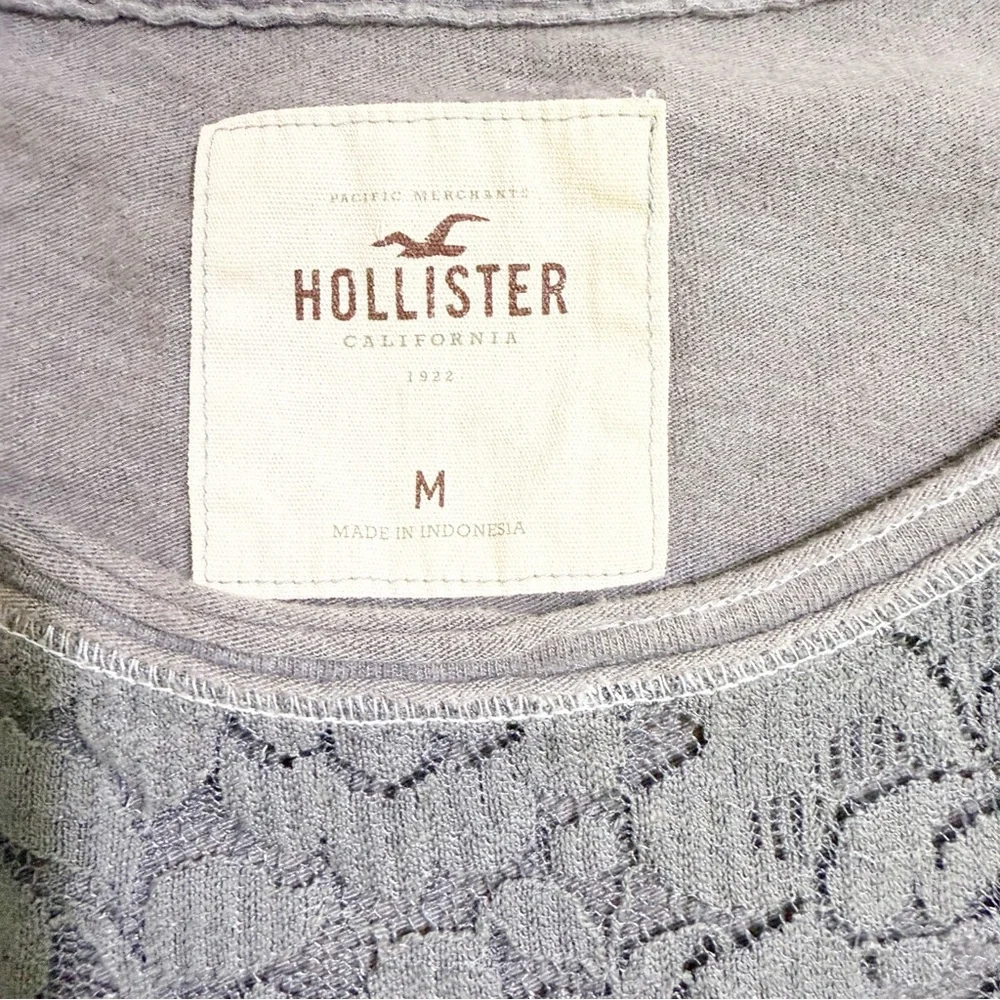 Hollister Y2K Lace Sheer Pocket Baby‎ Tee size M